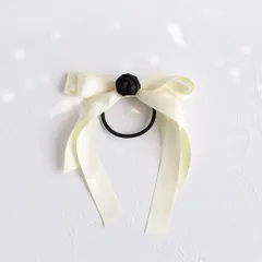 ☆ アイボリー ☆ Rora ローズ リボン ヘアゴム Rora ヘアゴム キッズ ローズ リボン 髪ゴム 髪飾り 髪どめ 髪留め ヘアアクセサリー 子供 子ども こども 女の子 大人 女子 発表会 結婚式 入学式 卒業式 フォーマル かわいい おしゃれ