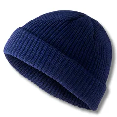 [Capprecier] ニット帽 メンズ レディース 秋冬 防寒 ワッチキャップ ビーニー 無地 伸縮性 おしゃれ シンプル 軽量 通勤 通学 アウトドア (JP, 数字サイズ, 59.0 cm, ネイビー) [ネイビー] [59.0 cm]