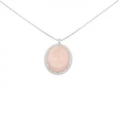 K18WG ローズクオーツ ネックレス 19.40CT