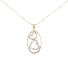 K10PG ハート ダイヤモンド ネックレス 0.18CT