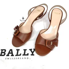 ★未使用美品★Bally バリー サンダル 24.5cm ストラップ 37.5 リボン ブラウン