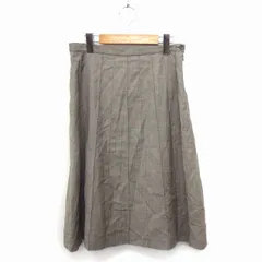 ファサードグリーン ユナイテッドアローズ facade green フレア スカート グレンチェック ミモレ丈 ロング ウール 大きいサイズ 42 グレー /FT29