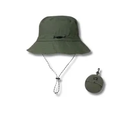 [Capprecier] サファリハット メンズ レディース ハット 折りたたみ UVカット 帽子 防水 通気 紫外線対策 超軽量速乾 バケットハット アウトドア 登山 キャンプ 春 夏 秋 男女兼用 (JP, 数字 [ミリタリーグリーン] [60.0 cm]