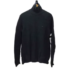 トミーヒルフィガーデニム TOMMY HILFIGER DENIM ワンポイント ロゴ 刺繍 コットン ナイロン タートルネック ニット セーター メンズ import：L 