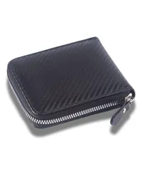 [Capprecier] 財布 メンズ 二つ折り財布 カーボンファイバー調 ビジネス ジッパー付き スリム puレザー カードケース 小銭入れ おしゃれ ミニ財布 小さい (ブラック) [ブラック]