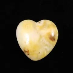 H&E社 ハニー&クリームアゼツライト (AZOZEO)  15mmハート 証明書付 1.7g 【榎本通商17269】