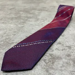 【ストライプ】角度によって色変化ネクタイ　紫　パープル　レッド　ブルー