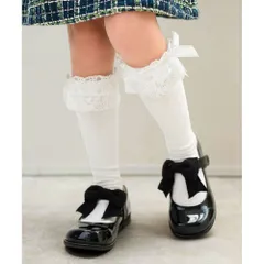 ☆ ホワイト ☆ 14-16cm ☆ Rora ルミ レース ハイソックス Rora キッズ 靴下 女の子 ハイソックス ルミ レース 長靴下 ソックス くつ下 膝下 子供 こども 子ども フォーマル 入園式 卒園式 入学式 卒業式 おしゃれ かわいい