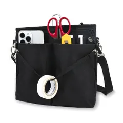 [CARRY ALL BEFORE ONE] 3WAY 多機能ウエストポーチ ナースポーチ マチ付き 9ポケット 作業 仕事用ウエストバッグ カラビナ ウエストベルト ショルダーベルト ペン・文具差しバンド付き 撥水 防傷加工 Sサ [ブラック] [Sサイズ]