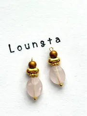 3856チェコビーズピアス 小ぶりピアス ピンク 樹脂ピアス