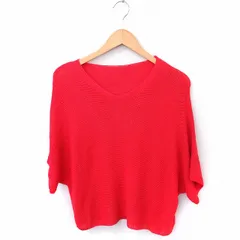 ティティベイト titivate ニット セーター ドルマンスリーブ Vネック 半袖 F レッド 赤 /FT38