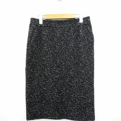 ビーアビリティ B ability タイトスカート 総柄 ミモレ丈 ロング ウール 38 ブラック 黒 /MT52