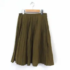 フリークスストア FREAKS STORE スカート プリーツ フレア 膝丈 シンプル サイドジップ M カーキ /ST40