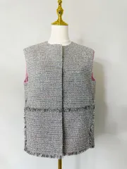 未使用★【参考価格	137,500円】★Drawer ツイードノースリーブブラウス/ジレ 36