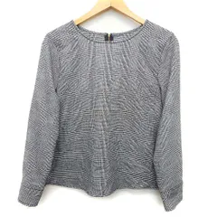 ロペピクニック ROPE Picnic カットソー ブラウス グレンチェック 柄 長袖 丸首 38 ブラック 黒 /HT2