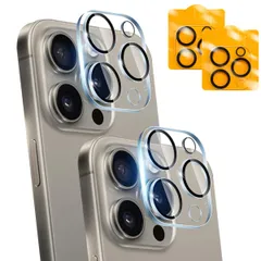 対応 iPhone 16 Pro/iPhone 16 Pro Max カメラフィルム 2枚セット 【日本製素材旭硝子製】 対応 いPhone16Pro/いphone16Pro max レンズフィルム カメラ保護 フィルム レンズ 保護カバー 対応