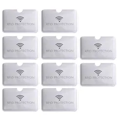 LOYELEY ICカード カードプロテクター カードケース 防磁ビニールカードケース RFIDプロテクション 防止 磁気シールド スキミング クレジットカード 干渉防止 カードデータ保護 グレー (横10枚)