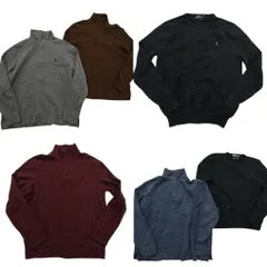 【未検品】古着卸 まとめ売り ラルフローレン セーター 6枚セット (メンズ M /L ) ハーフジップ クルーネック 90’s 中古 古着 ND2197