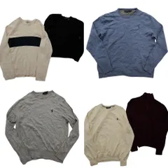【未検品】古着卸 まとめ売り ラルフローレン セーター 6枚セット (メンズ L ) POLO JEANS CO. ハーフジップ 中古 古着 ND2188