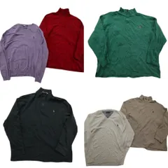 【未検品】古着卸 まとめ売り ラルフローレン セーター 6枚セット (メンズ 2XL ) POLO JEANS CO. ハーフジップ 中古 古着 ND2185