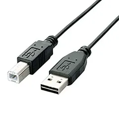 エレコム USBケーブル  USB2.0 (USB A オス to USB B オス) リバーシブルコネクタ 2m ブラック U2C-DB20BK