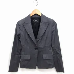 クードシャンス CdeC COUP DE CHANCE テーラードジャケット アウター ストライプ シングル シルク混 ウール 36 グレー /FT30