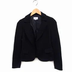 プライドグライド prideglide オープン ジャケット アウター テーラード 無地 ウール 34 ブラック 黒 /FT25