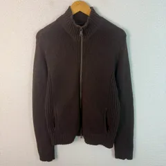 Calvin Klein Jeans カルバンクラインジーンズ フルジップ ニット ブラウン Mサイズ メンズ 古着 ストリート モード　ドライバーズニット
