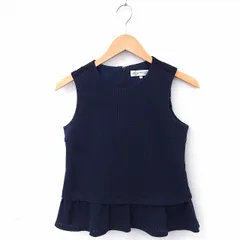 ビーミングバイビームス B:MING LIFE STORE by BEAMS シャツ ブラウス 丸首 ノースリーブ 綿 ジップ M ネイビー 紺 /FT20