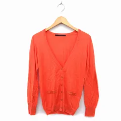 ロートレアモン LAUTREAMONT リューデベービス Rue de B bis カーディガン ニット Vネック コットン混 リブ ハイゲージ 長袖 2 オレンジ /NT3