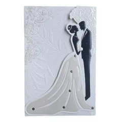 CAWKAY ウェディングカード 5枚セット 新郎新婦 結婚式招待状 メッセージカード 封筒 ラブレター お祝い 感謝 記念日 誕生日 