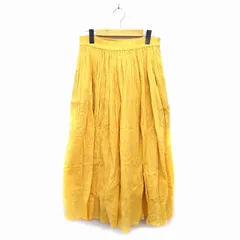 フリークスストア FREAKS STORE スカート フレア ロング マキシ丈 コットン 綿 ギャザー 透け感 F 黄 イエロー /NT7