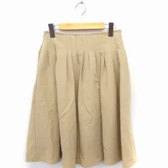 レプシィム ローリーズファーム LEPSIM LOWRYS FARM スカート タック ギャザー ミモレ丈 ロング 無地 シンプル M ベージュ /FT42