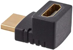 エレコム HDMI延長コネクタ L字 【上方向】 HDMI (メス) - HDMI (オス) ブラック AD-HDAAB01BK [ケーブル方向:上]