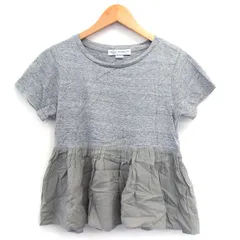 ビーミングバイビームス B:MING LIFE STORE by BEAMS Tシャツ カットソー 丸首 半袖 コットン 綿 切替 柄 ペプラム ギャザー リブ ONE グレー 灰 /HT20