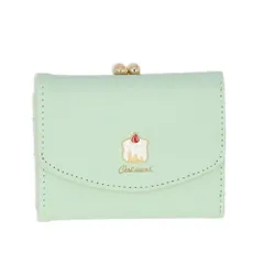 ☆ ショートケーキ/MINT ☆ がま口折財布 がま口 折財布 財布 ３つ折り財布 がま口折財布 がま口財布 がまぐち財布 がまぐち ウォレット 小銭入れ 紙幣入れ カード 動物 くま クマ 熊 キュート かわいい ギフト 贈り物 おしゃれ