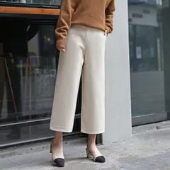 ☆ ベージュ ☆ XL ☆ 七分丈 ワイドパンツ レディース 秋冬 パンツ ワイドパンツ レディース 秋冬 七分丈 パンツ フレアパンツ ガウチョパンツ ズボン 秋 冬 レディースパンツ ボトムス 7分丈 ワイド ゆったり ハイウエスト ウエストゴム