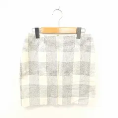 B&Y ユナイテッドアローズ BEAUTY&YOUTH ビューティー&ユース スカート タイト ミニ チェック 薄手 麻 リネン M アイボリー ブラック 白 黒 /TT17