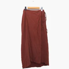 フリークスストア FREAKS STORE Aライン スカート ロング マキシ丈 ロングテール 麻混 無地 シンプル ウエストリボン FREE ブラウン 茶 /HT23