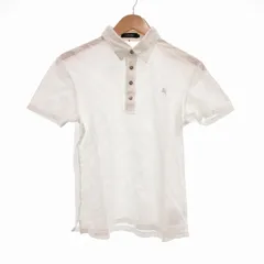 バーバリーブラックレーベル BURBERRY BLACK LABEL ポロシャツ 半袖 ロゴ刺繍 2 白 ホワイト /UO IBO61