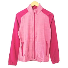 アディダス adidas タグ付き ライトウェイトヘザー ジャケット ジップアップ ロゴプリント L 赤紫 0820