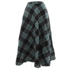 トゥービーバイアニエスベー To b. by agnes b. フレアスカート ロング マキシ 36 青 ブルー系 黒 ブラック チェック柄 /GV