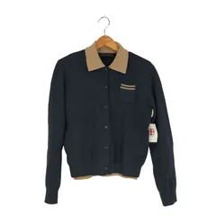 ザラ ZARA コントラストダブルレイヤーポロニットカーディガン レディース import：M 