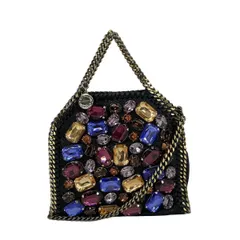 stellamccartney(ステラマッカートニー) ショルダーバッグ美品  タイニーファラベラ 391698 黒×ブルー×イエロー×レッド ビジュー