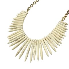 KENNETH JAY LANE(ケネスジェイレーン) ネックレス - アイボリー×ブラウン×ゴールド