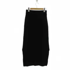 B&Y ユナイテッドアローズ BEAUTY&YOUTH ビューティー&ユース リブニット スカート ロング S 黒 ブラック ウエストゴム /JP