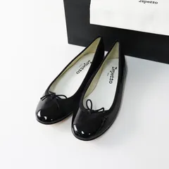 極美品 レペット repetto CENDRILLON バレエシューズ 36/ブラック エナメル パテントレザー サンドリオン 22.7cm【2400030089101】