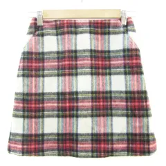 ロペピクニック ROPE Picnic 台形スカート ミニ丈 チェック柄 マルチカラー 36 S レッド 赤 ホワイト 白 /YM31