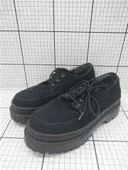 ◇ Θ アプレジュール après jour コーデュロイ厚底レースアップシューズ ブラック系 レディース E  【1511110017622】