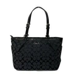 COACH(コーチ) ショルダーバッグ シグネチャー柄 黒 レザー